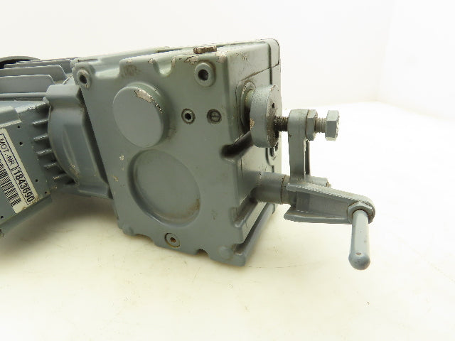 Bauer M1843690-25 Gearmotor 91RPM 17.73:1  0.55kw 208Delta 3Ph 21Nm DC Brake