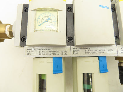Festo MS6-LFR-1/2-D7-C-R-V-AS Air Line Filter Regulator Solenoid Valve Combo