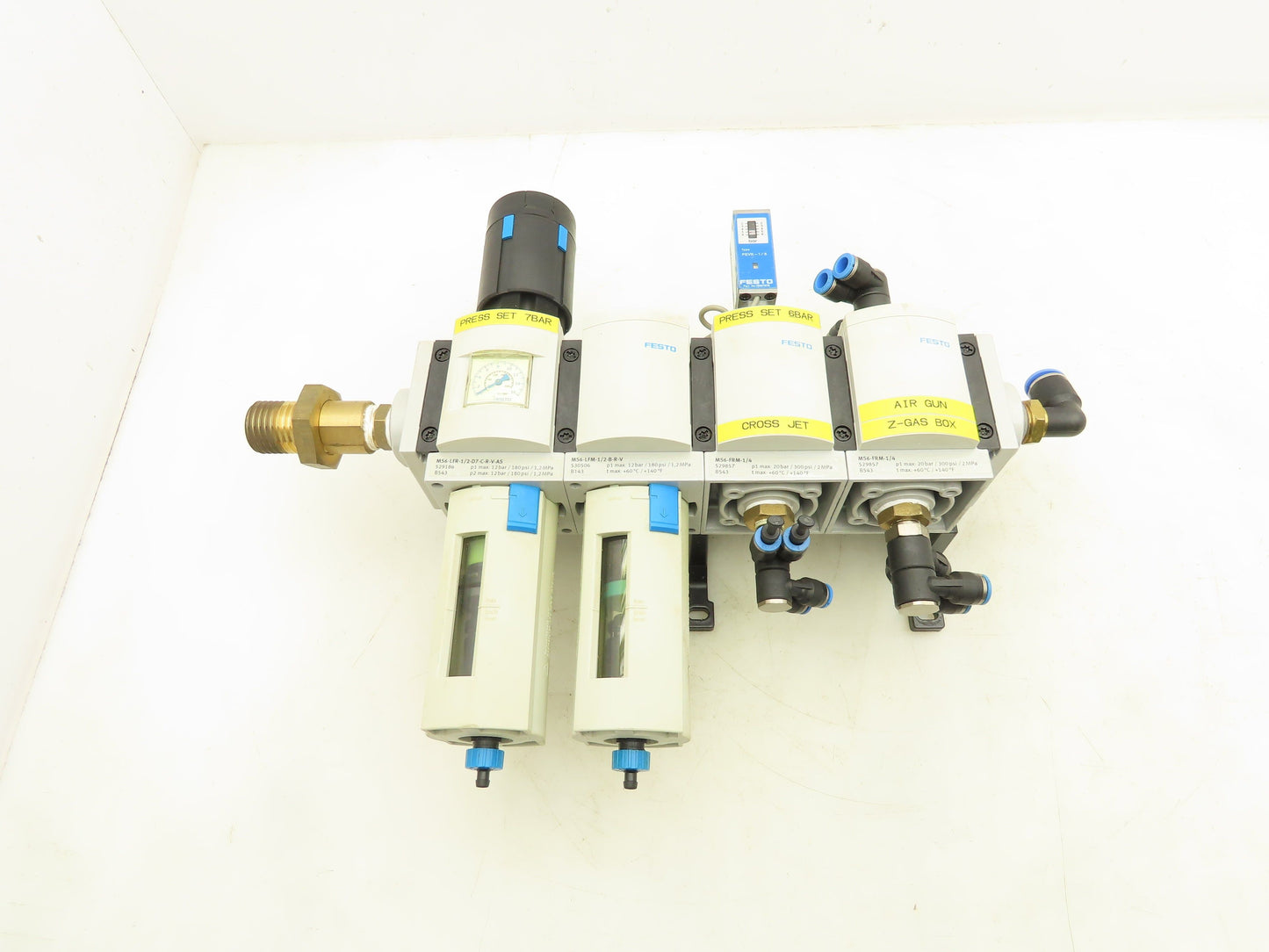 Festo MS6-LFR-1/2-D7-C-R-V-AS Air Line Filter Regulator Solenoid Valve Combo