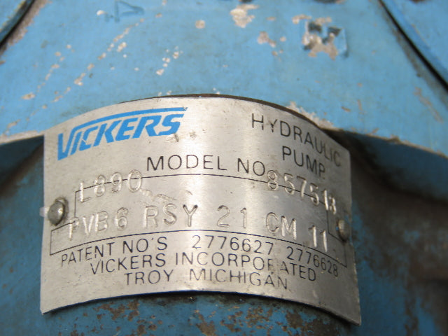Vickers PVB6RSY21CM11 30gal Hydraulic Power Unit 6.5gpm 2000psi 1800rpm 5Hp 460V