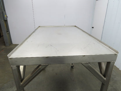 36"x 60" Stainless Steel Industrial Work Table Parts Cart on Casters 48" Height