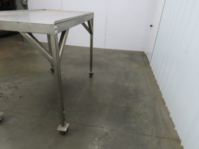 36"x 60" Stainless Steel Industrial Work Table Parts Cart on Casters 48" Height