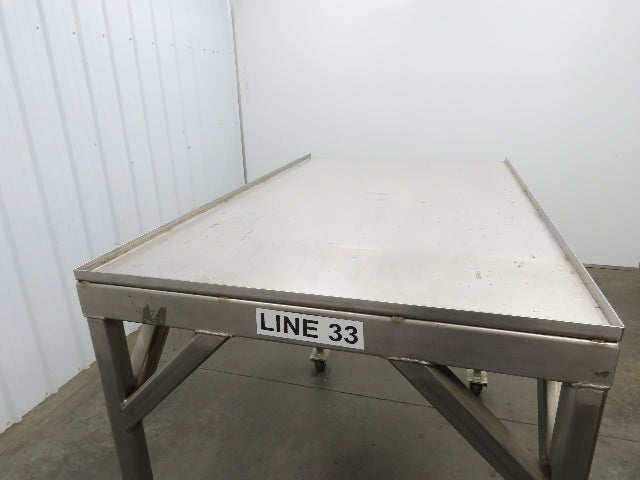 36"x 60" Stainless Steel Industrial Work Table Parts Cart on Casters 48" Height