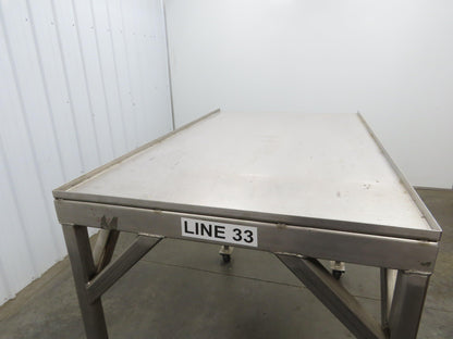 36"x 60" Stainless Steel Industrial Work Table Parts Cart on Casters 48" Height