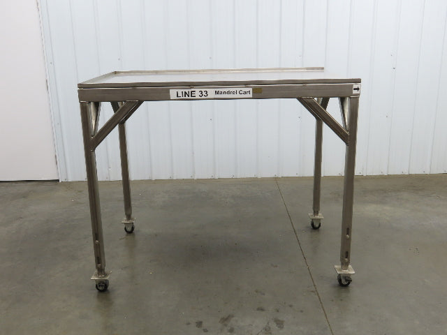 36"x 60" Stainless Steel Industrial Work Table Parts Cart on Casters 48" Height