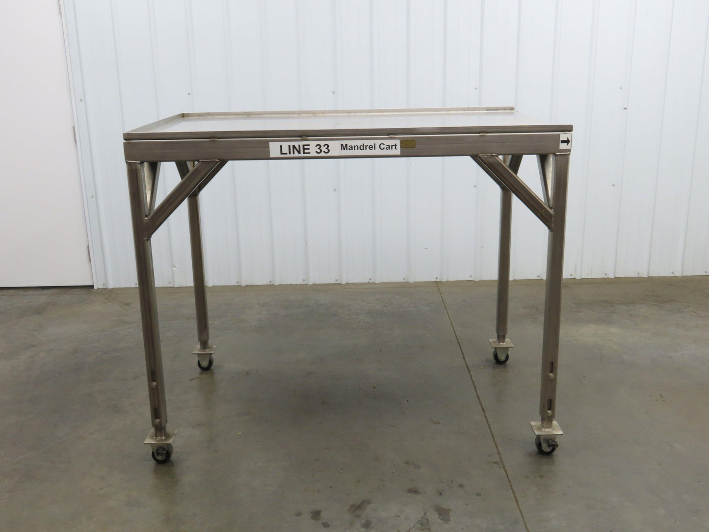 36"x 60" Stainless Steel Industrial Work Table Parts Cart on Casters 48" Height