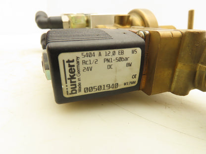 Burkert 00501940 Pneumatic Flow Control Solenoid Valve Assembly 24VDC Coil