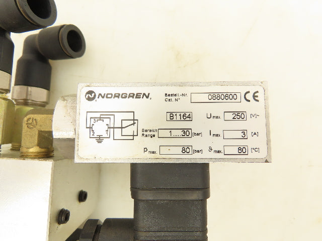 Burkert 00501940 Pneumatic Flow Control Solenoid Valve Assembly 24VDC Coil