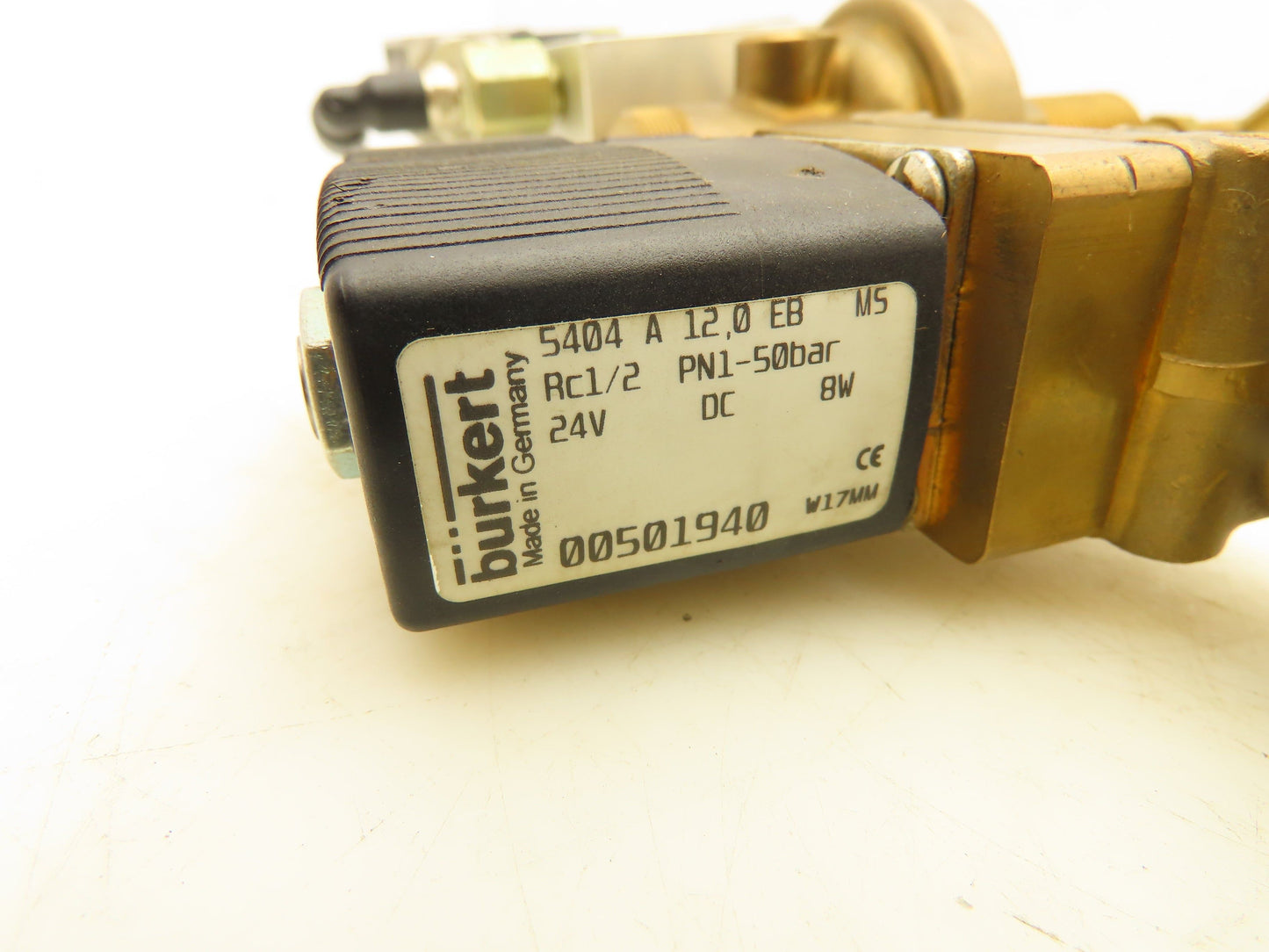 Burkert 00501940 Pneumatic Brass Flow Control Solenoid Valve Assembly 24VDC