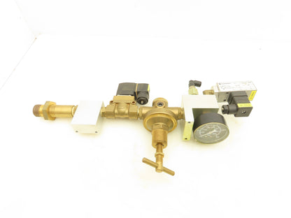 Burkert 00501940 Pneumatic Brass Flow Control Solenoid Valve Assembly 24VDC