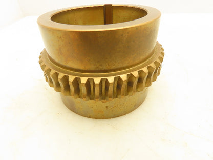 S340-300 Worm Gear Cone Drive Set S22 Brass Worm Wheel 3-7/16" Bore Gearbox Part