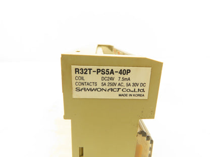 Samwon R32T-PS5A-40P 32 Channel I/O Relay Terminal Unit 24VDC 7.5mA 250VAC 5A