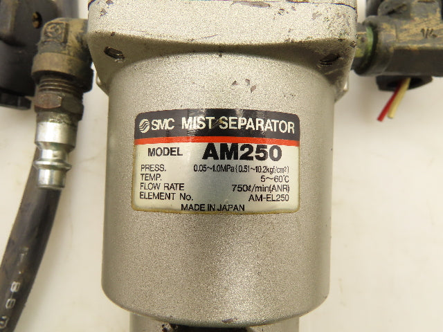 SMC AM250 Pneumatic Oil Mist Separator 1/4"NPT Solenoid Valve Lot of 3