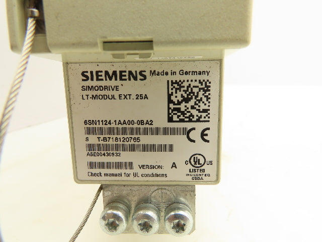 Siemens 6SN1124-1AA00-0BA2 Simodrive LT Module 1 Axis 25A External Cooling