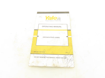 Yale ERC045-070VG Electric Forklift ERC050VGN48TE083 Operating Manual