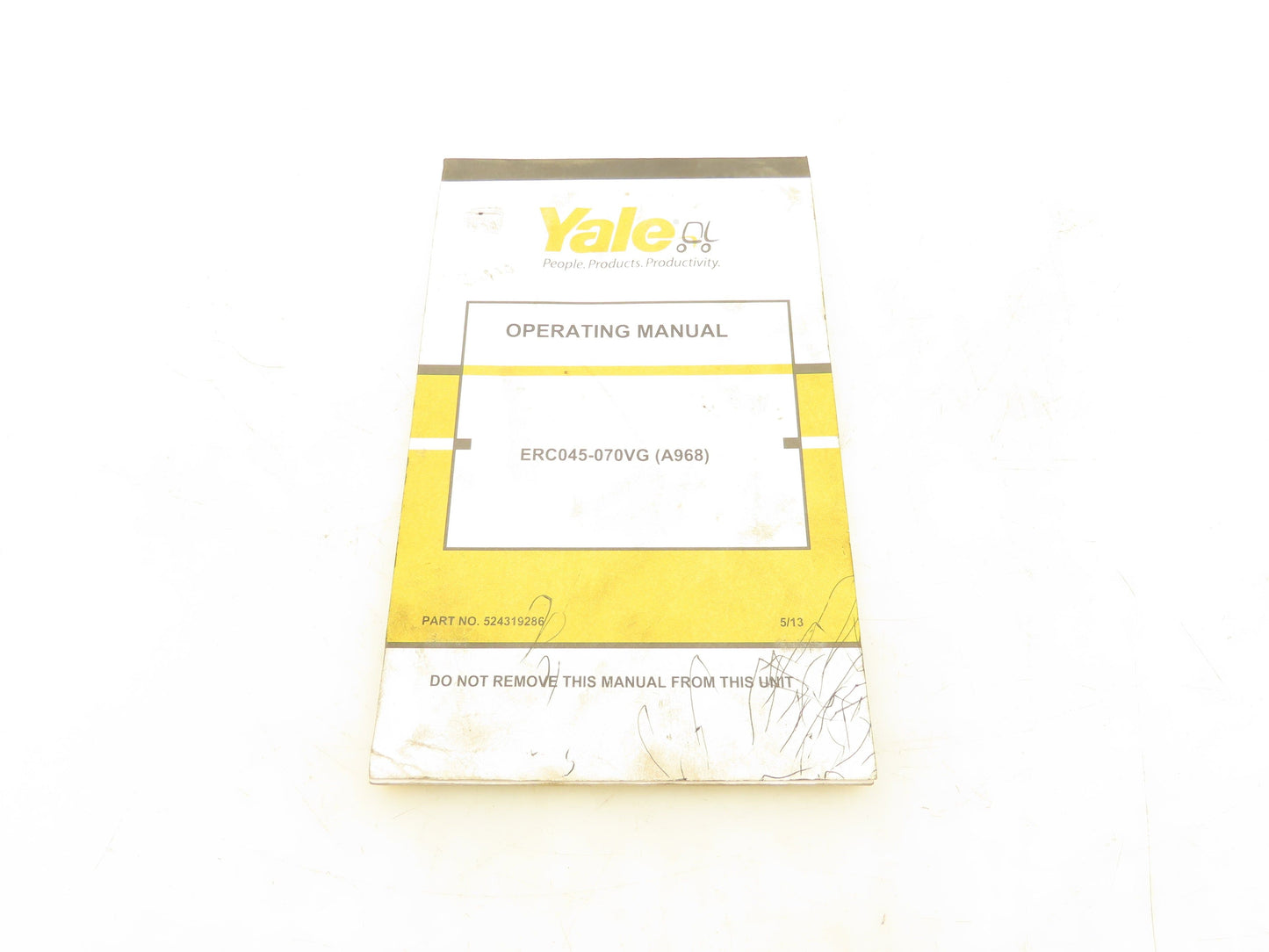 Yale ERC045-070VG Electric Forklift ERC050VGN48TE083 Operating Manual