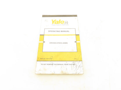 Yale ERC045-070VG Electric Forklift ERC050VGN48TE083 Operating Manual