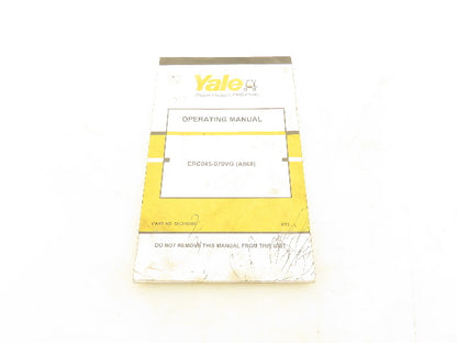 Yale ERC045-070VG Electric Forklift ERC050VGN48TE083 Operating Manual
