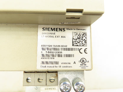 Siemens 6SN1124-1AA00-0DA2 Simodrive LT Power Module 1 Axis 80A External Cooling