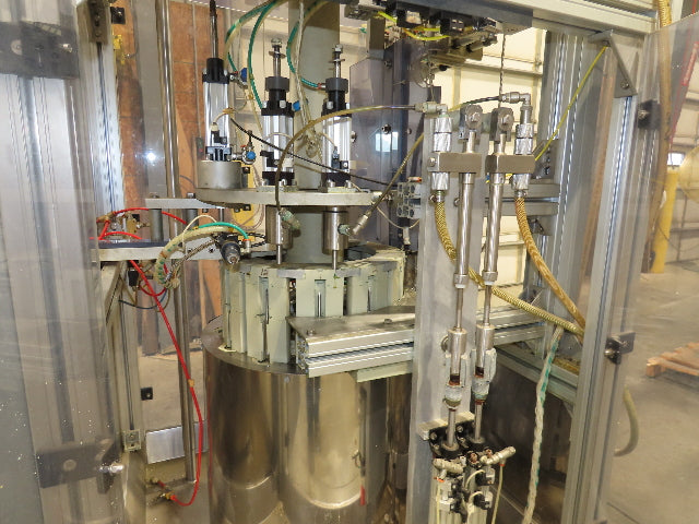 Electro-Pneumatic Bottle Filling Valve Stem Inserter Rotary 12-Head Turret