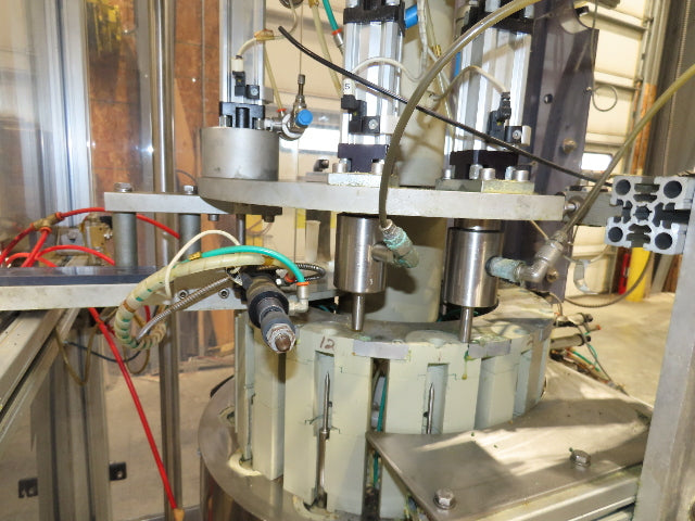 Electro-Pneumatic Bottle Filling Valve Stem Inserter Rotary 12-Head Turret