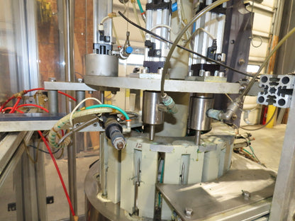 Electro-Pneumatic Bottle Filling Valve Stem Inserter Rotary 12-Head Turret