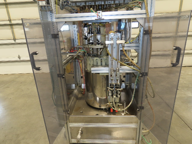 Electro-Pneumatic Bottle Filling Valve Stem Inserter Rotary 12-Head Turret