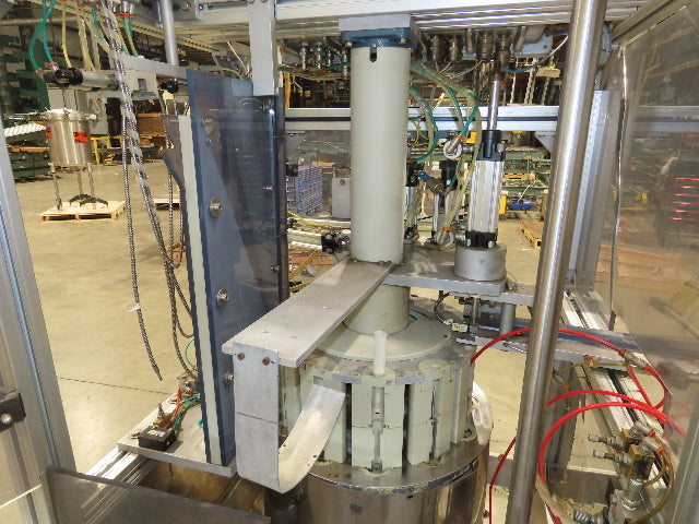 Electro-Pneumatic Bottle Filling Valve Stem Inserter Rotary 12-Head Turret