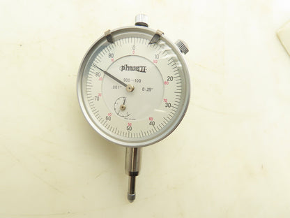 Phase II 900-100 Machine Dial Indicator Range 0-.25" Grad 0.001" Lot of 3