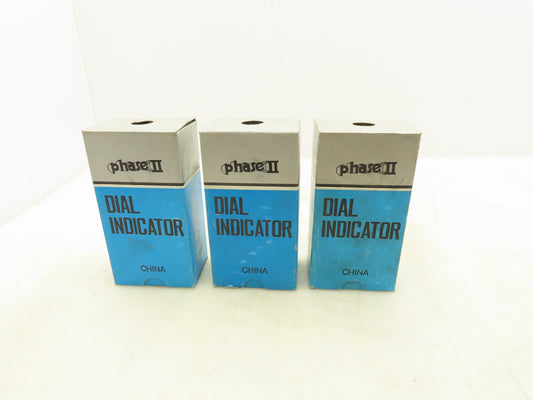 Phase II 900-100 Machine Dial Indicator Range 0-.25" Grad 0.001" Lot of 3