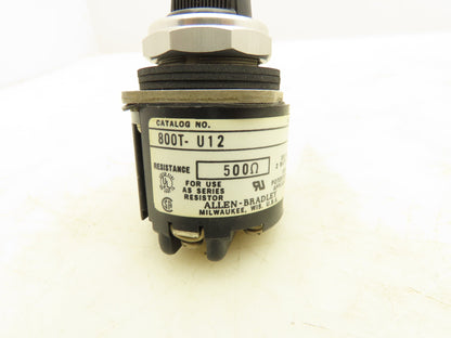 Allen Bradley 800T-U12 Potentiometer 500Ω  OHMS Series P 2 Watt