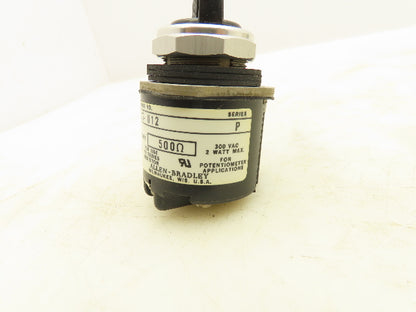 Allen Bradley 800T-U12 Potentiometer 500Ω  OHMS Series P 2 Watt