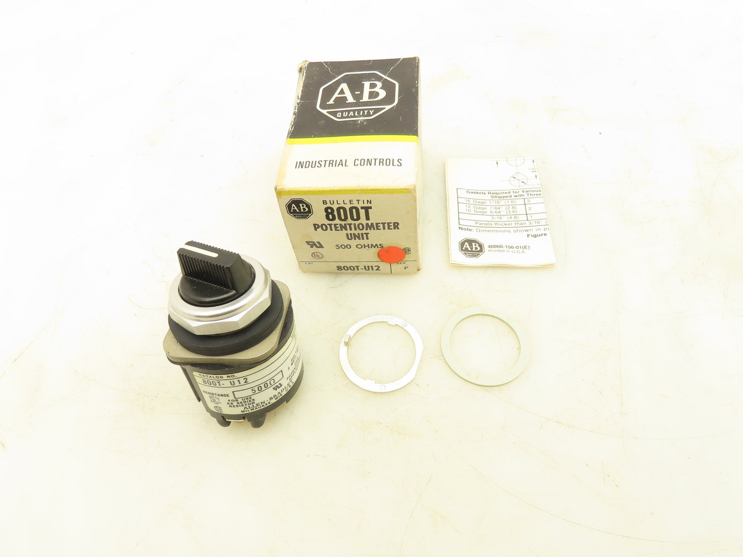 Allen Bradley 800T-U12 Potentiometer 500Ω  OHMS Series P 2 Watt