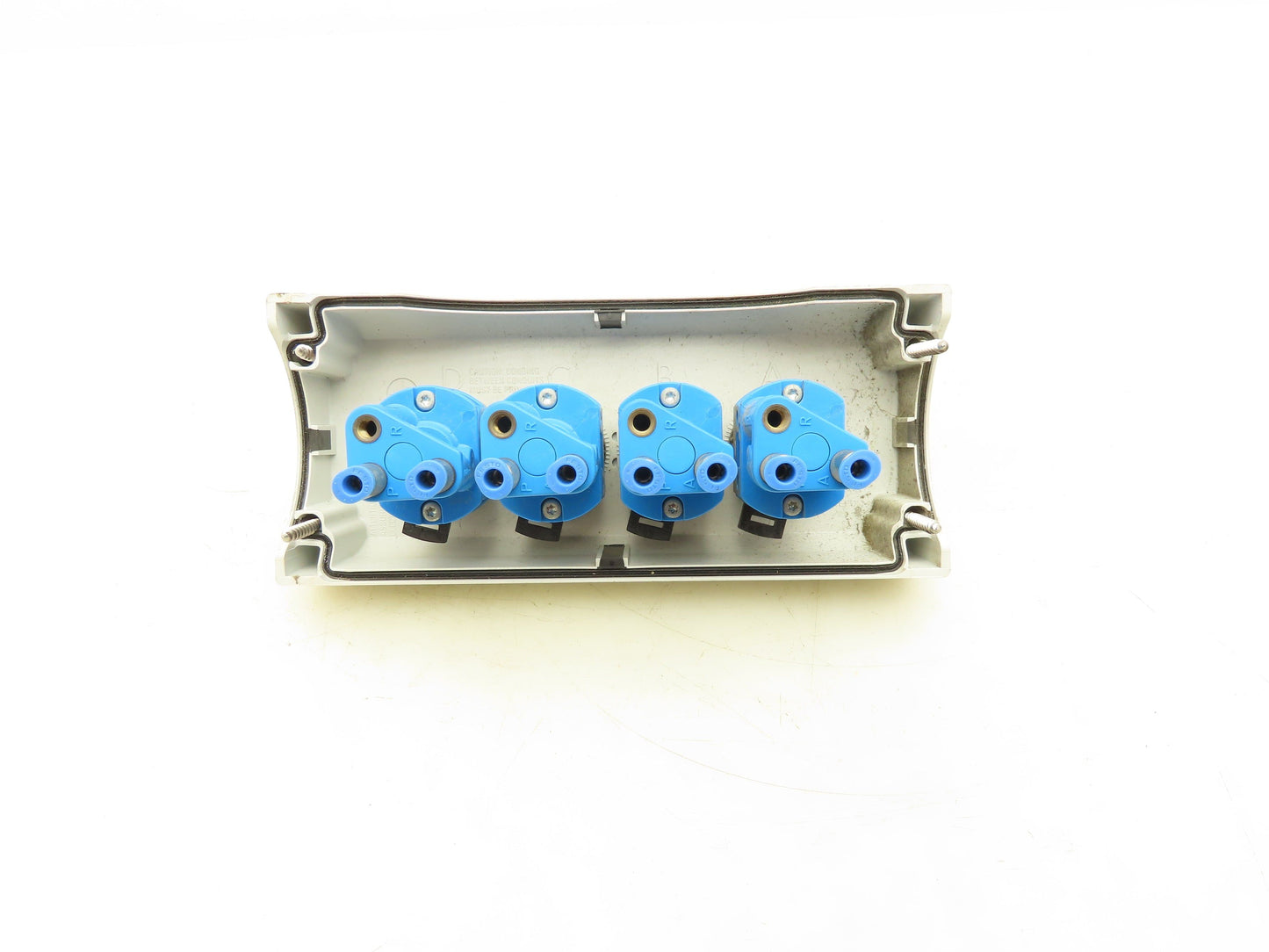 Festo 6817 SV-3-M5  4-Station Pneumatic Pushbutton Manual Valve Control Panel