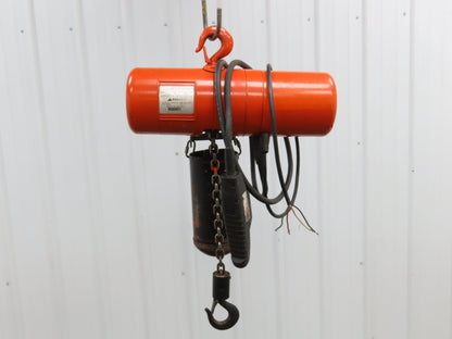 CM Lodestar A Electric Chain Hoist 1/8 Ton 250 LB 32 FPM 9' Lift 7' Control 3PH