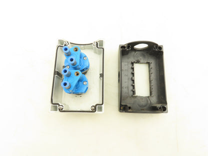 Festo 6817 SV-3-M5  2-Station Pneumatic Pushbutton Manual Valve Control Panel