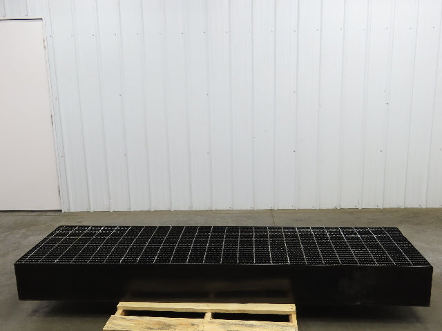 CNC Oil Coolant Tank 100gal Steel Oil Spill Catch Tank Walkway Grates 25x98x10"