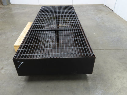 CNC Oil Coolant Tank 120gal Steel Oil Spill Catch Tank Walkway Grates 32x86x10"