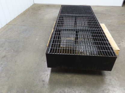 CNC Oil Coolant Tank 120gal Steel Oil Spill Catch Tank Walkway Grates 32x86x10"