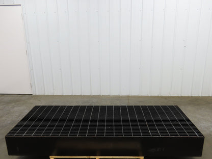 CNC Oil Coolant Tank 120gal Steel Oil Spill Catch Tank Walkway Grates 32x86x10"