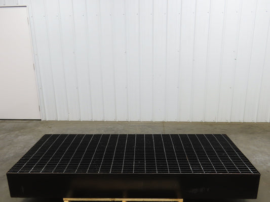 CNC Oil Coolant Tank 120gal Steel Oil Spill Catch Tank Walkway Grates 32x86x10"