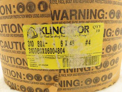 Klingspor 310080X06004804 Abrasive Belt 80 Grit Aluminum Oxide 6"x48" Lot Of 10