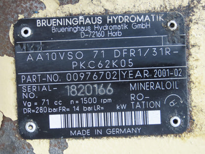 Rexroth AA10VSO 45/71 DFR1/31R Hydraulic Double Piston Pump 18/28gpm 4000psi