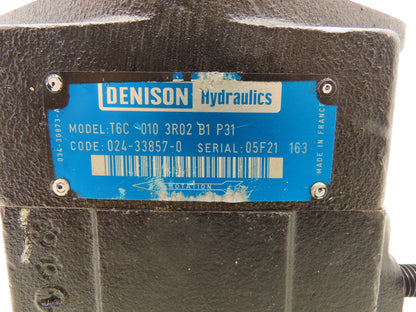 Denison T6C 010 3R02 B1 P31 Hydraulic Vane Pump 13gpm 3500psi 1500rpm SAE-B