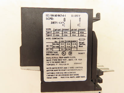 Siemens 3RU1116-1KB0 Overload Relay Motor Protection 9-12A 690V 1NO 1NC