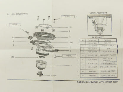 HK America HCH-S01200 4kW Co2 Laser Cutter S5 Head Body & Flange Repair Kit