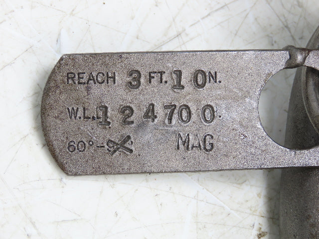 62T Sz 1 Grade 8 Steel 3-Leg Chain Lifting Rigging Sling 3' 10" Reach WLL 124700