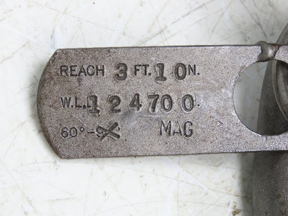 62T Sz 1 Grade 8 Steel 3-Leg Chain Lifting Rigging Sling 3' 10" Reach WLL 124700