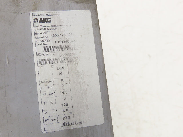 AKG Atlas Copco 4653.173.2000 Air Compressor Oil Cooler Aluminum Radiator 38"L