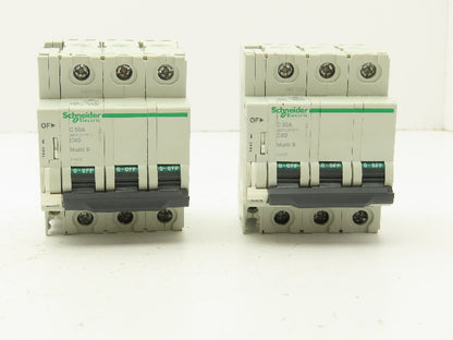 Schneider Electric 24473 Circuit Breaker 50A 3 Pole 480V Lot of 2